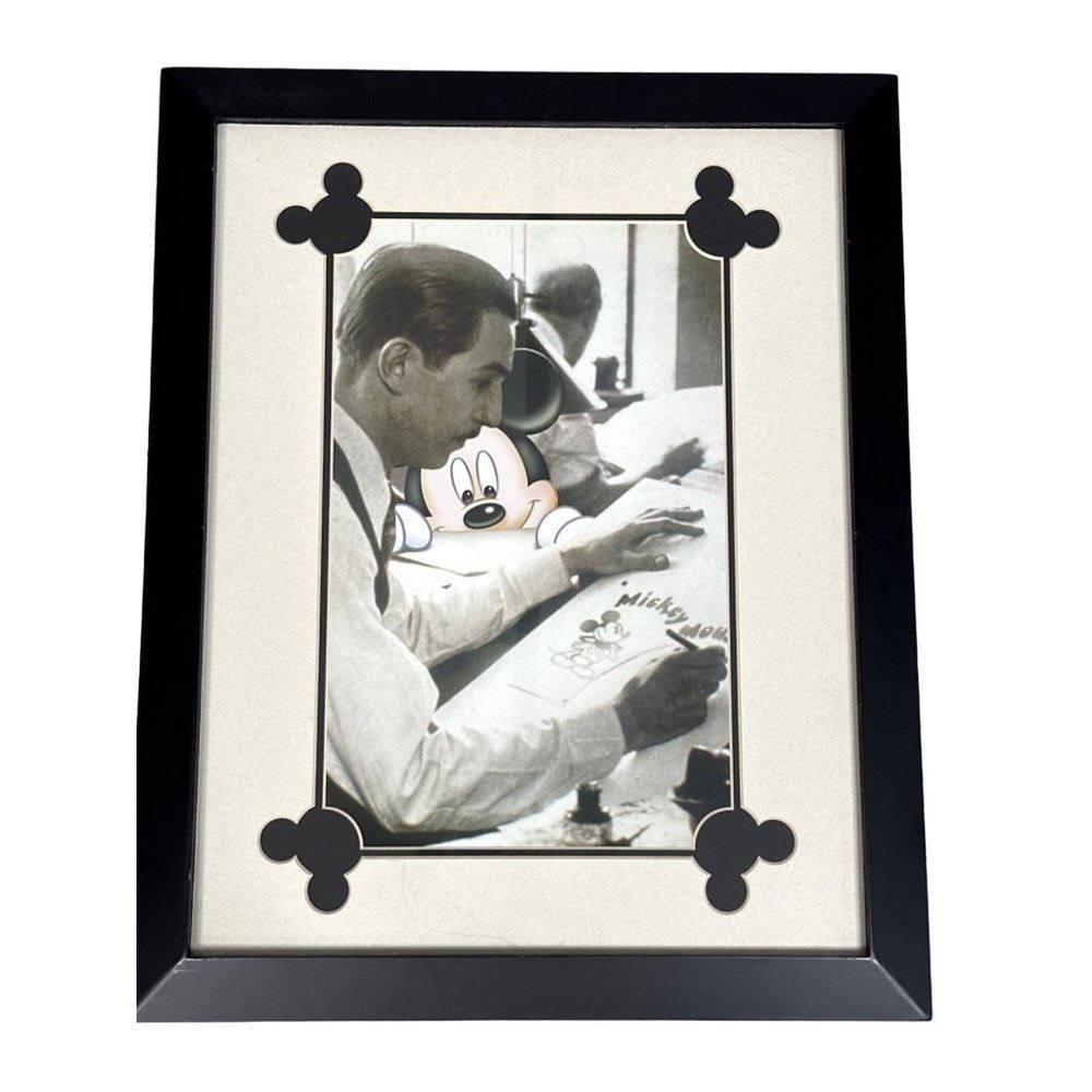 Disney Walt and Mickey Mouse at work 16x20 framed art custom matte HTF